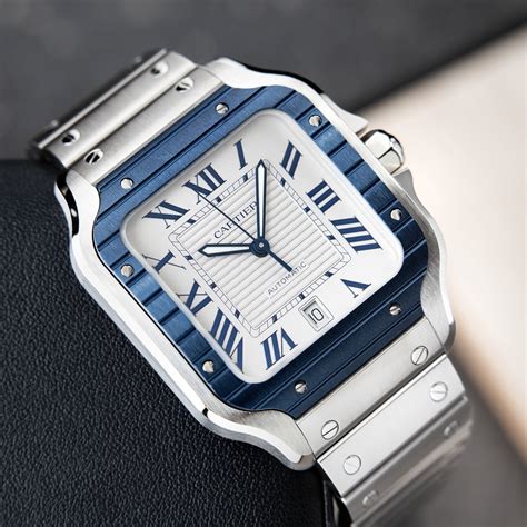 prix montre cartier santos occasion|cartier santos blue bezel.